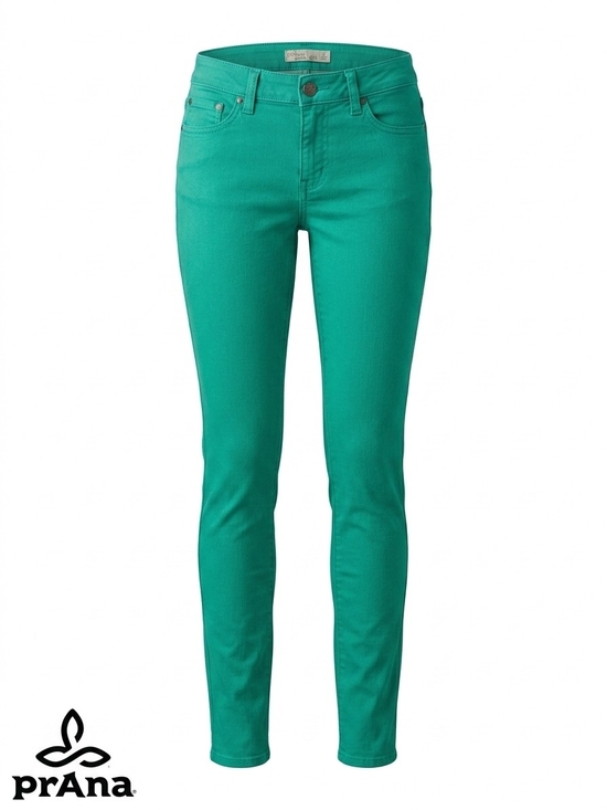 Prana Denim - prAna Kara Jeans Outdoor Pants Green Teal Womens Size 8 Stretch Organic Cotton